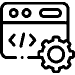 Web development icon representing site optimization and performance